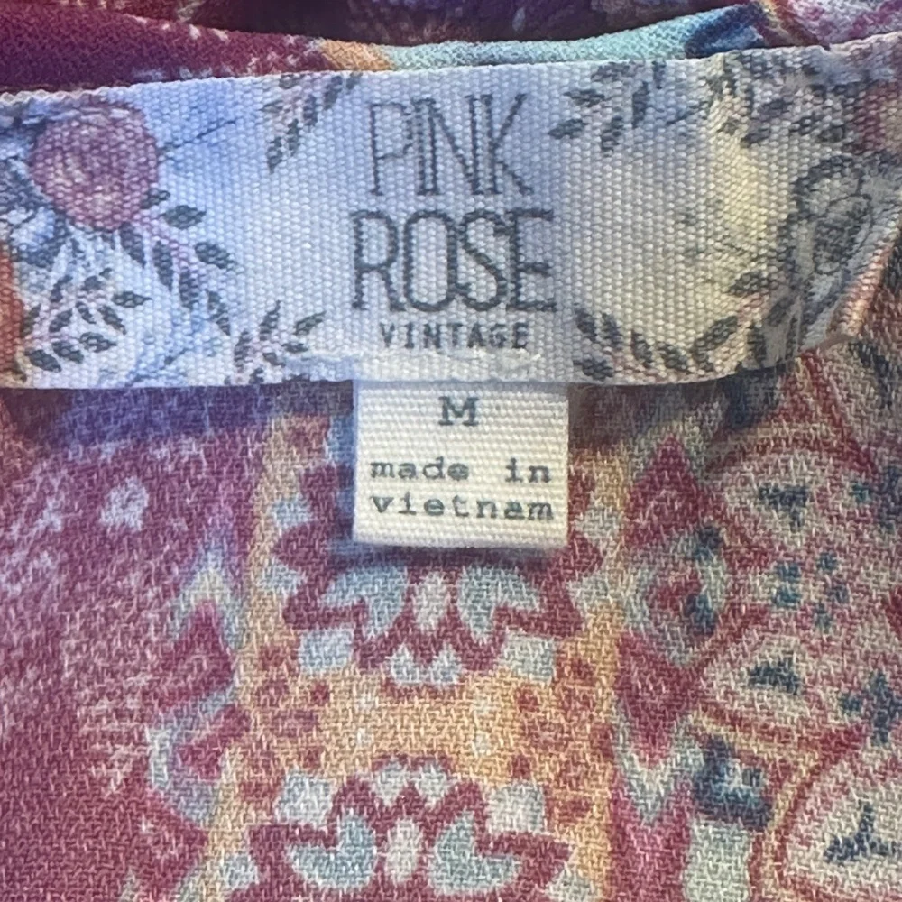Pink Rose Vintage Boho Print Maxi Dress - Picture 5 of 5